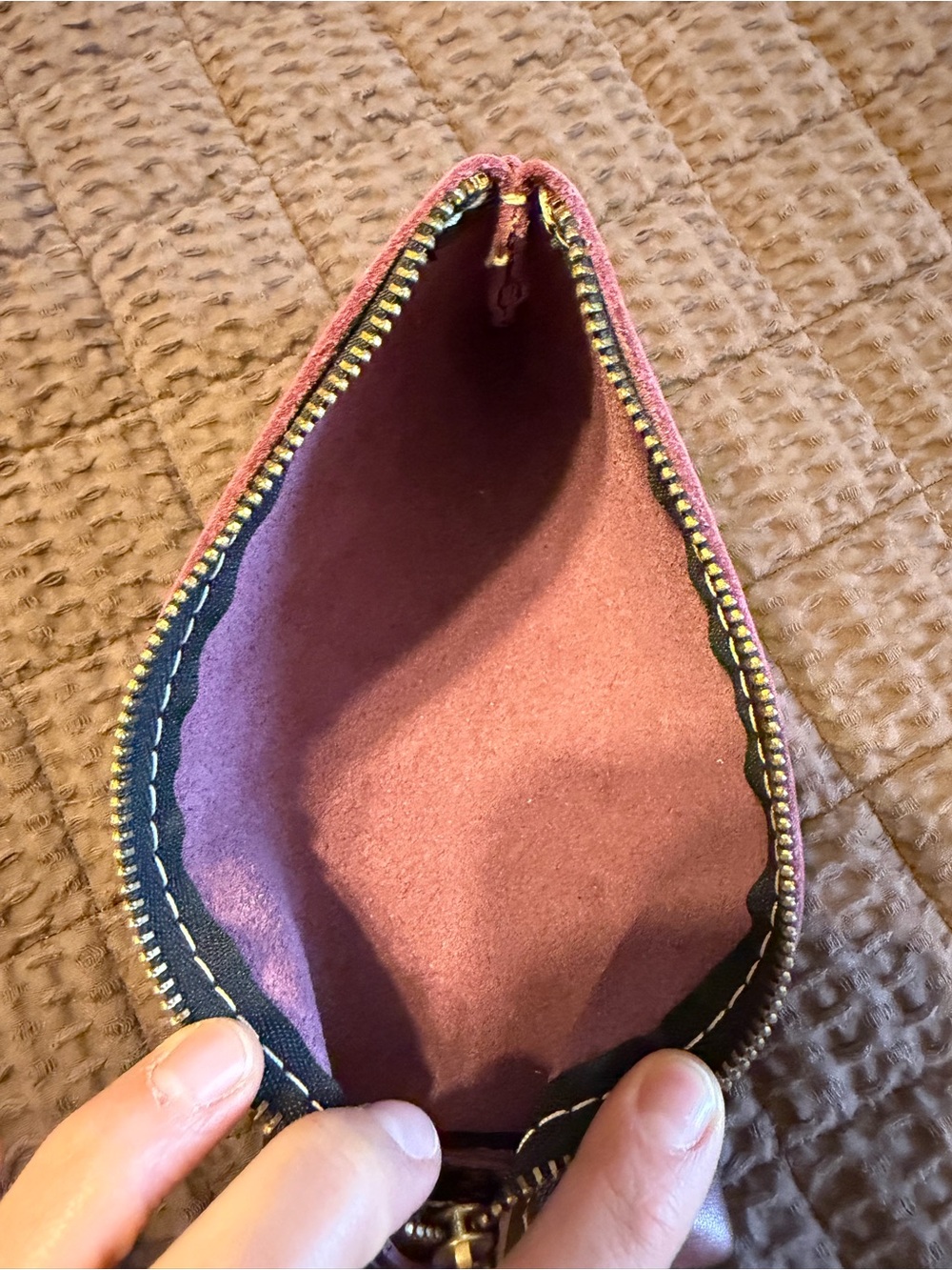 Portland Leather Goods Alpine Pouch Deep Purple Plum Amethyst Cosmetic Case - Picture 4 of 4